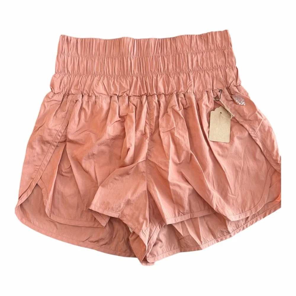 Free People Movement Coral/Orange Shorts - high wasted - size L